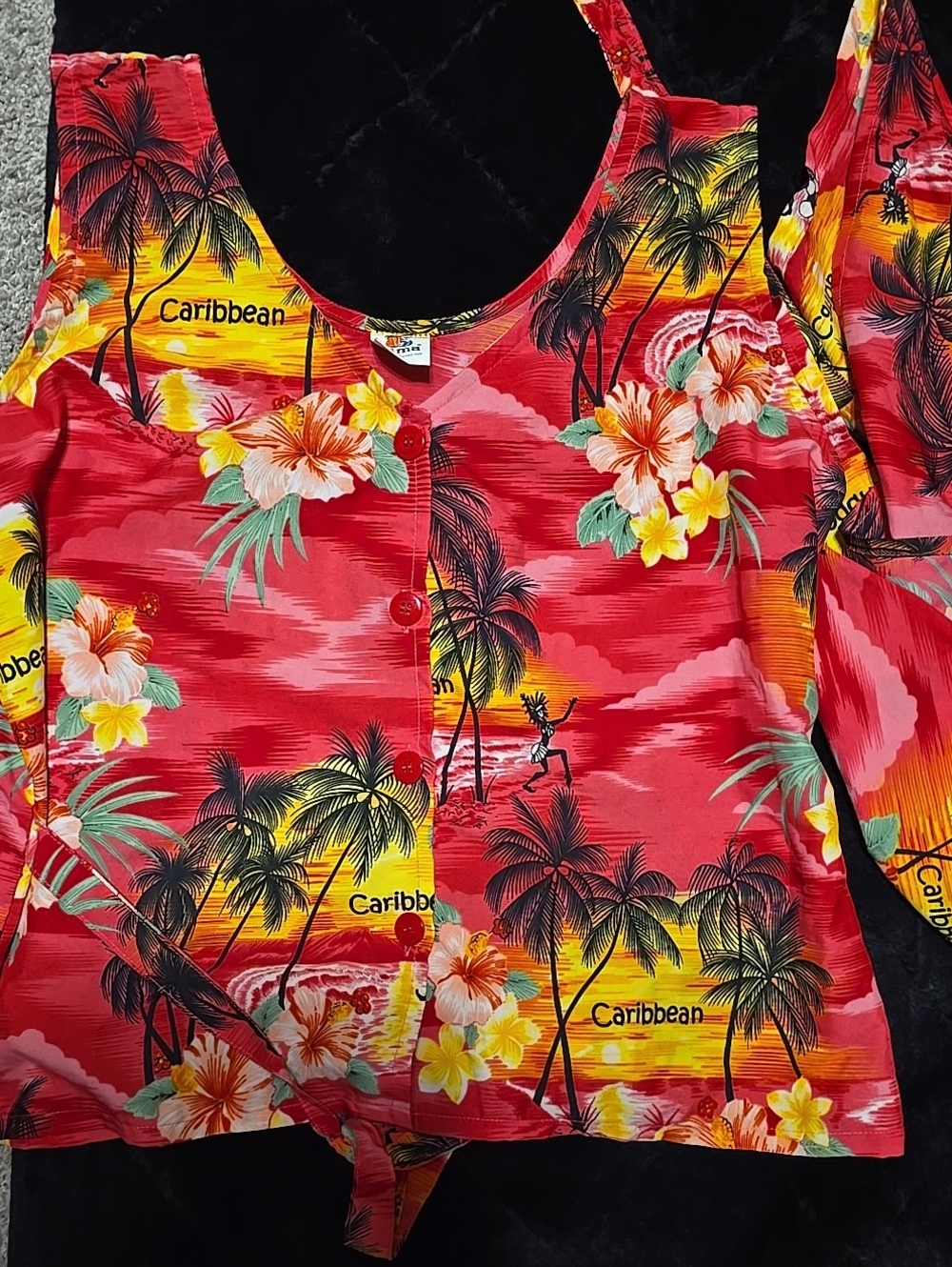 Tropical Floral Cover Up With Matching TOP  Rima Beachware Size M